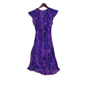 Diane Von Furstenberg Womens Silk Animal Snake Print Y2K Dress Size 6 Vintage